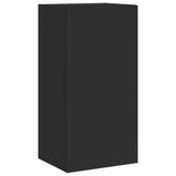TV Wall Cabinet with LED Lights Black 40.5x35x80 cm 837261