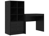 Desk with Drawer with Shelf with Storage 2 pcs Black Oak 3337306