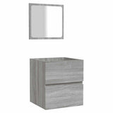 Bathroom Cabinet with Mirror Grey Sonoma Engineered Wood 820473