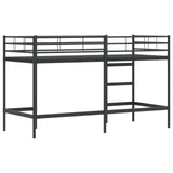 Kids'Loft Bed Frame Black 74.5 x 190 cm Steel 42020759