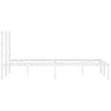 Metal Bed Frame without Mattress with Headboard White 120x190cm 355411