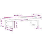 ZNTS Basin Shelf Wall Mounted Steel and Solid Wood Beech 3302372