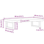 Basin Shelf Wall Mounted Steel and Solid Wood Beech 3302372
