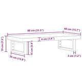 Basin Shelf Wall Mounted Steel and Solid Wood Beech 3302372