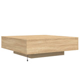 Coffee Table with LED Lights Sonoma Oak 100x100x31 cm 836604