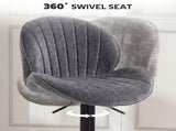 Bar Stools Set of 2, Swivel Barstools with Back, Adjustable Height and Footrest for Kitchen Island, T3398P548068