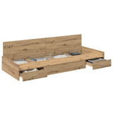 Bed Frame with Drawer Artisan Oak 75 x 190 cm Engineered Wood 3335260