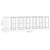 Outdoor Dog Kennel Galvanised Steel 14,52 m 3082286