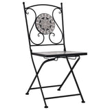 Mosaic Bistro Set Grey and Black Powder-coated iron and ceramic 279690