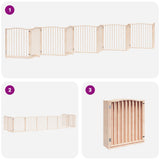 Dog Gate with Door Foldable 10 Panels 800 cm Poplar Wood 3155615