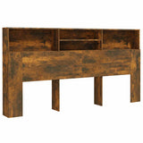 Headboard Cabinet Smoked Oak 200x19x103.5 cm 817258