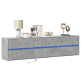 TV Wall Cabinet with LED Concrete Grey 180x31x45 cm 3307936