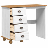 Writing Desk ASKIM White 95 x 40 x 75 cm Solid Pine Wood 4105450