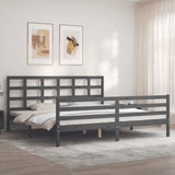 Bed Frame without Mattress Grey 200x200 cm Solid Wood 3194008