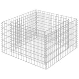 Gabion Raised Bed Silver Galvanised steel 90x90x50 cm Heavy Duty 143557
