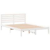 Bed Frame with Headboard White 140 x 220 cm Solid Pine Wood 872333