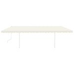 ZNTS Manual Retractable Awning with Posts 6x3 m Cream 3069997