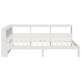 Bookcase Bed without Mattress White 75x190 cm Small Single Solid Wood Pine 3324342