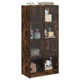 Highboard with Doors Smoked Oak 68x37x142 cm Engineered Wood 3295861