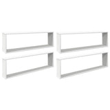 Wall Cube Shelf 4 pcs White 100x15x30 cm Engineered Wood 807080