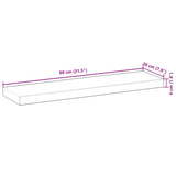 Floating Shelves 4 pcs 80x20x4 cm Untreated Solid Wood Acacia 3279426