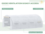 4 x 3 x 2 m Polytunnel Greenhouse with Roll-up Side Walls, Walk-in Grow House Tent with Steel Frame, T3398P313598
