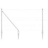 Ground Spike Fence Post 52 pcs Silver Powder-Coated Steel 3350212