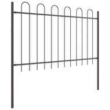 Garden Fence 8 pcs Grey 13.6 x 1.2 m Powder-coated Steel 3334156