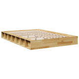 Bed Frame Oak Solid oak wood Double Bed Frame Rectangular 3324130