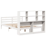 ZNTS Bookcase Bed without Mattress White 135x190 cm Solid Wood Pine 3321890