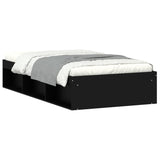 ZNTS Bed Frame without Mattress Black 100x200 cm 3203832