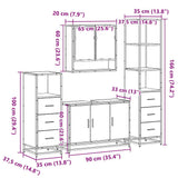 4 Piece Bathroom Furniture Set Grey Sonoma Engineered Wood 3301283