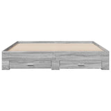 Bed Frame with Drawers without Mattress Grey Sonoma 200x200 cm 3280361