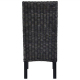 Dining Chairs 6 pcs Black Kubu Rattan and Mango Wood 275470