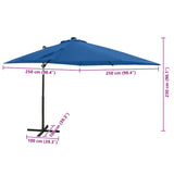 Cantilever Garden Parasol Azure Blue Polyester, Aluminium Large 312325