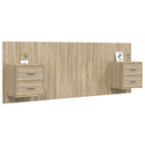 Bed Headboard with Cabinets Sonoma Oak Engineered Wood 3115686