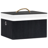 Bamboo Storage Boxes 4 pcs Black 320769