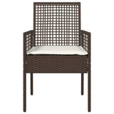 Garden Chair 2 pcs Brown 55 x 53 x 85 cm Poly Rattan 42003446