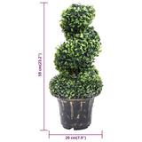 Artificial Boxwood Spiral Plant with Pot Green 59 cm 336507