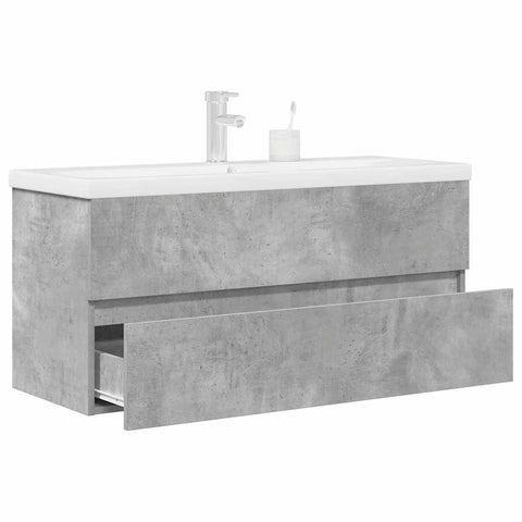 ZNTS 2 Piece Bathroom Furniture Set Concrete Grey Engineered Wood 3324917