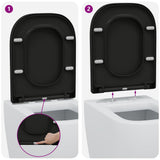 Toilet Seat Black 47.5 x 35 x 3.6 cm Duroplast 42002360