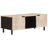 Coffee Table White 100 x 54 x 40 cm Solid Mango Wood 4017876
