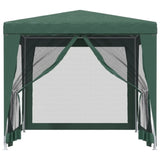 ZNTS Party Tent with 4 Mesh Sidewalls Green 2.5x2.5 m HDPE 319223