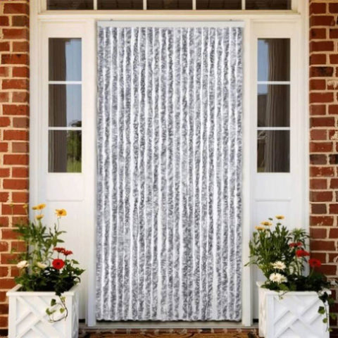 Insect Curtain White and Grey 90x200 cm Chenille 315133