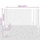 Welded Wire Fence 10 x 0.6 m PVC-Coated Steel Grey Mesh 3336816