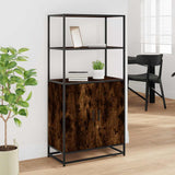 Highboard Smoked Oak 68x35x139 cm Engineered Wood and Metal 849051