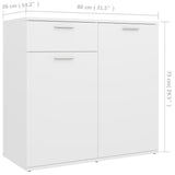 Sideboard White 80x36x75 cm Engineered Wood 805770