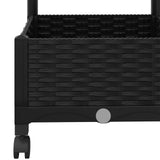 Garden Planter with Trellis&Wheels Black 120 x 40 x 131.5 cm PP 3423052