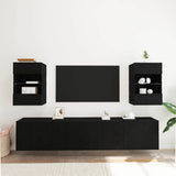 TV Cabinet Set 2 pcs Black 40 x 30 x 60.5 cm Engineered Wood 863097