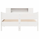 Bed Frame without Mattress White 140x190 cm Solid Wood Pine 3323306